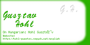 gusztav hohl business card